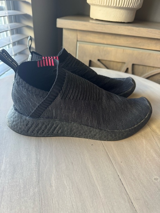 adidas Other - adidas Men's Black Slip-On Knit Sneakers with Pink Accent